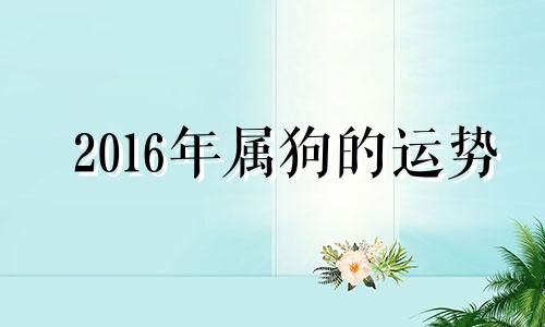 2016年属狗的运势 2016年生肖狗运势