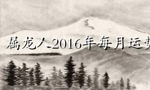 属龙人2016年每月运势 属龙2016年运势及运程每月运程