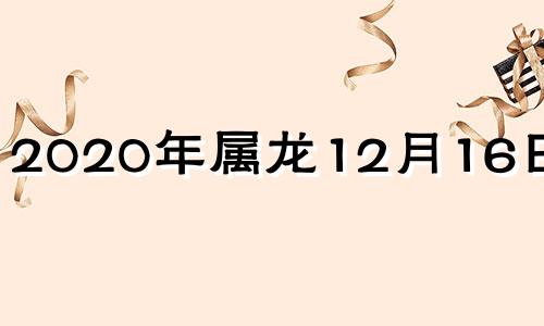 2020年属龙12月16日运势 