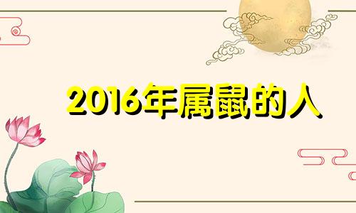 2016年属鼠的人 2016年属鼠的是什么命