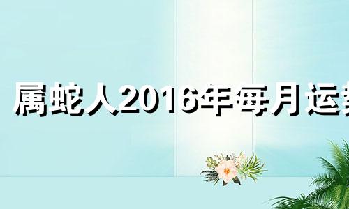 属蛇人2016年每月运势 2016年蛇的运程