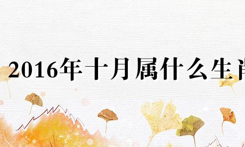 2016年十月属什么生肖 2016年10月份属什么