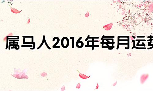 属马人2016年每月运势 属马2016年