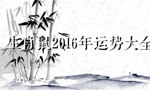 生肖鼠2016年运势大全 属鼠人2016年每月运势