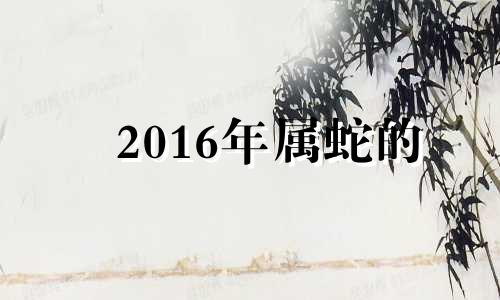 2016年属蛇的 2016属蛇运势及运程