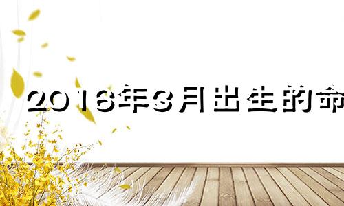 2016年3月出生的命运