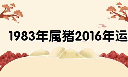 1983年属猪2016年运势 83年的猪2017年运势