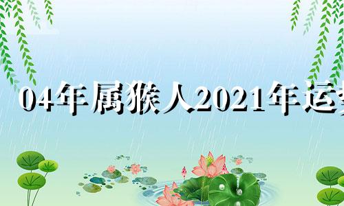 04年属猴人2021年运势 2004年的猴运势如何