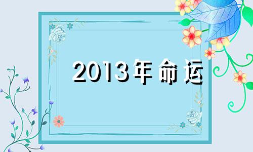 2013年命运 