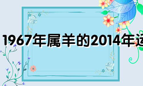 1967年属羊的2014年运势 1967年属羊人2021年命运