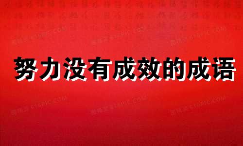 努力没有成效的成语 努力没有成效怎么办