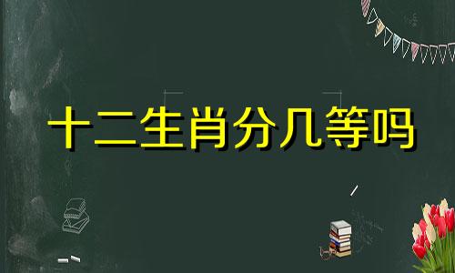 十二生肖分几等吗 十二生肖分为几类肖