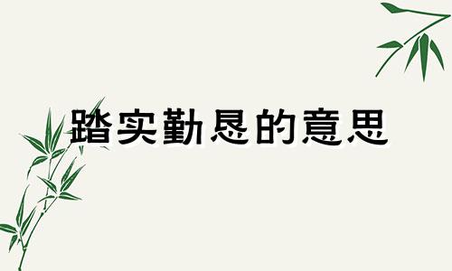 踏实勤恳的意思 踏实勤恳的名人例子