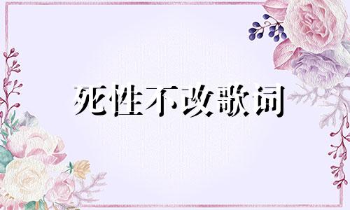 死性不改歌词 死性不改粤语谐音中文对照