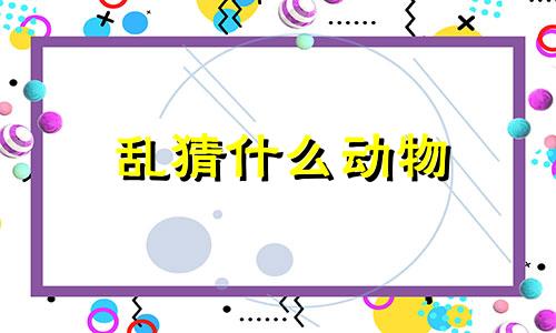 乱猜什么动物 什么生肖乱丢东西