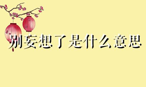 别妄想了是什么意思 别妄想了他不爱你了小说