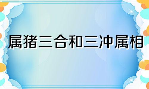 属猪三合和三冲属相 和猪冲突的生肖