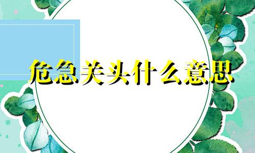 危急关头什么意思 危急存亡的关头