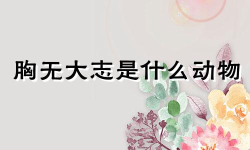 胸无大志是什么动物 胸无大志打一字