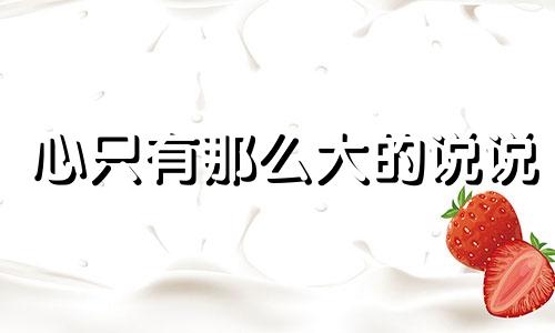 心只有那么大的说说 心那么大只能容纳一个人