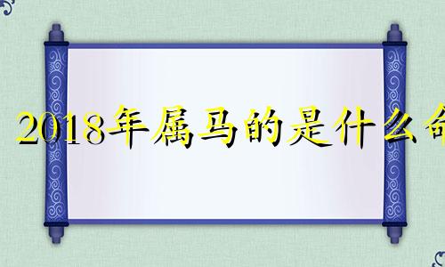 2018年属马的是什么命 2018年属马的虚岁多大