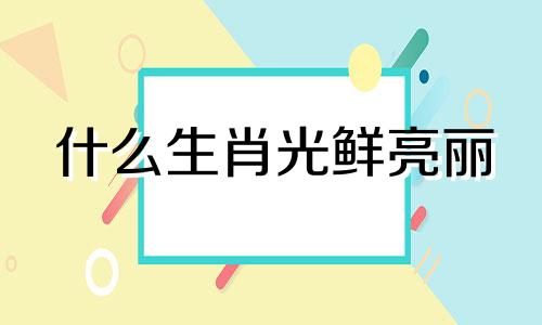 什么生肖光鲜亮丽 光鲜亮丽什么动物