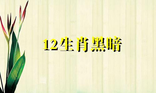 12生肖黑暗 十二生肖已黑化