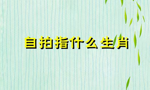 自拍指什么生肖 (单选题)自拍:拍照