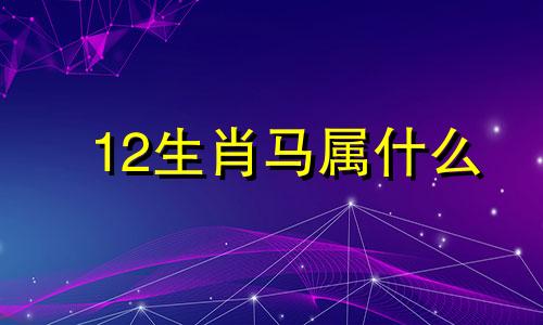 12生肖马属什么 马得属相