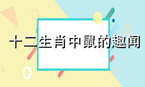 十二生肖中鼠的趣闻 搜索一下生肖鼠