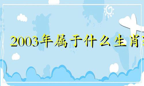 2003年属于什么生肖? 2003年是什么生肖年份