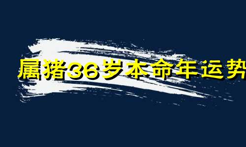 属猪36岁本命年运势 属猪人过了36岁