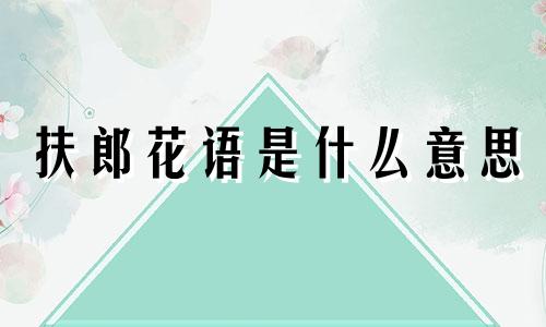 扶郎花语是什么意思 扶朗花语是什么意思