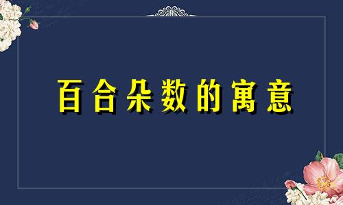 百合朵数的寓意 百合数量花语和寓意