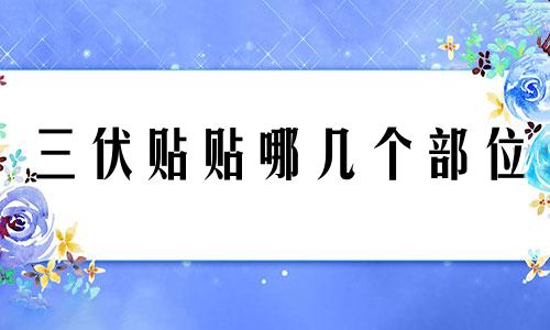 三伏贴贴哪几个部位 三伏贴都贴哪个部位