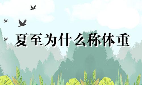 夏至为什么称体重 