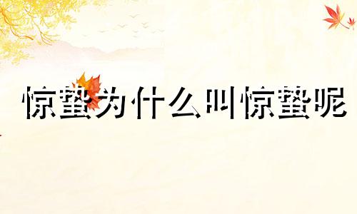 惊蛰为什么叫惊蛰呢 惊蛰为什么叫惊蛰之夜