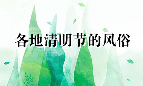 各地清明节的风俗 各个地方清明节的风俗