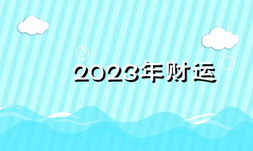 2023年财运 2023年必发财八字