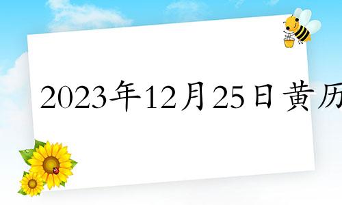 2023年12月25日黄历 2023年12月24号