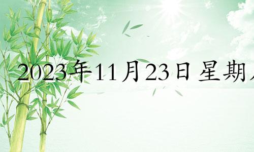 2023年11月23日星期几 2023年11月21日黄历