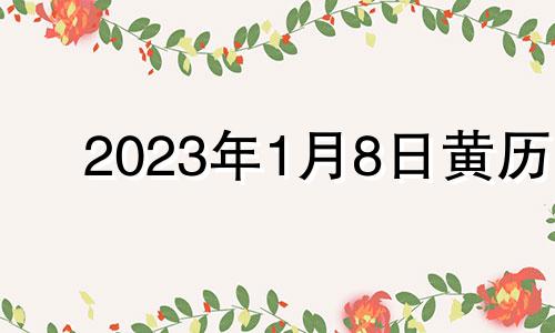 2023年1月8日黄历 2023年1月8日农历