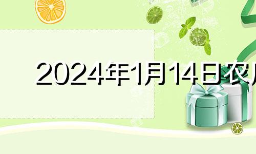 2024年1月14日农历 2024年1月10日星期几