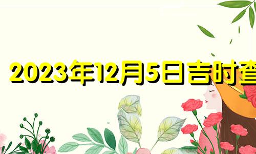 2023年12月5日吉时查询 老黄历