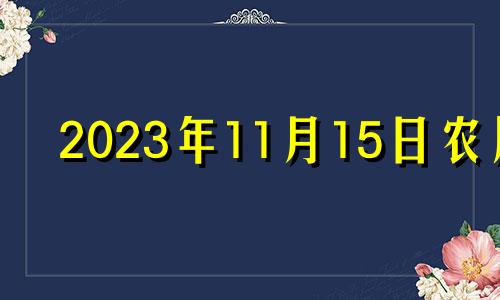 2023年11月15日农历 2023年11月日历表