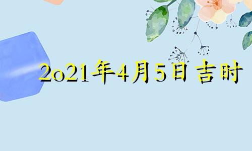 2o21年4月5日吉时 2021年四月五号吉时