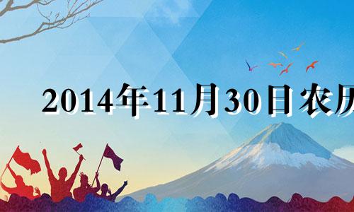 2014年11月30日农历 14年11月30日万年历