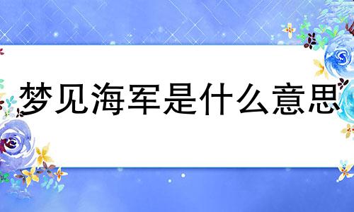 梦见海军是什么意思 梦见海军打一个生肖