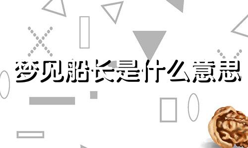 梦见船长是什么意思 梦见船长杀蛇