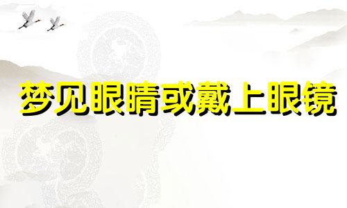 梦见眼睛或戴上眼镜